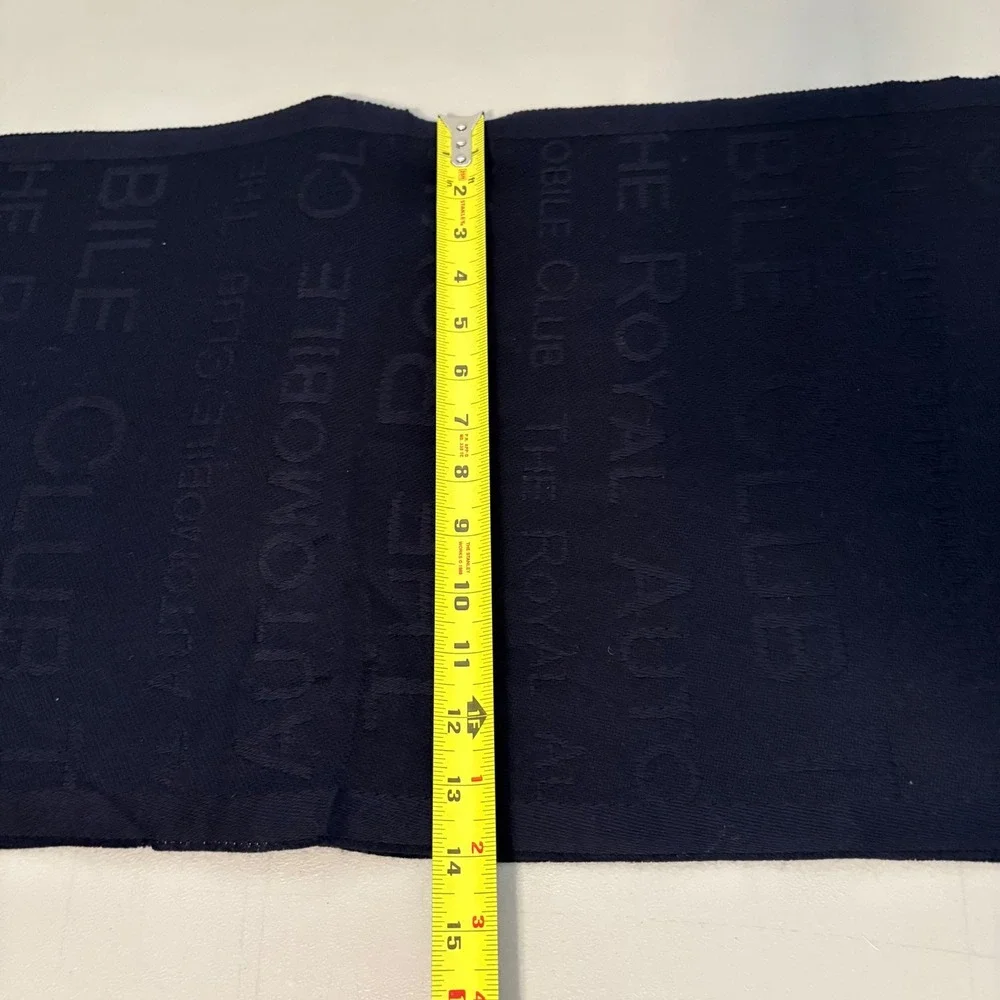 The Royal Automobile Club Scarf Navy Blue 100% Wool Jacquard Made in Italy Light